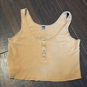 Women's Beige crop Tank Top